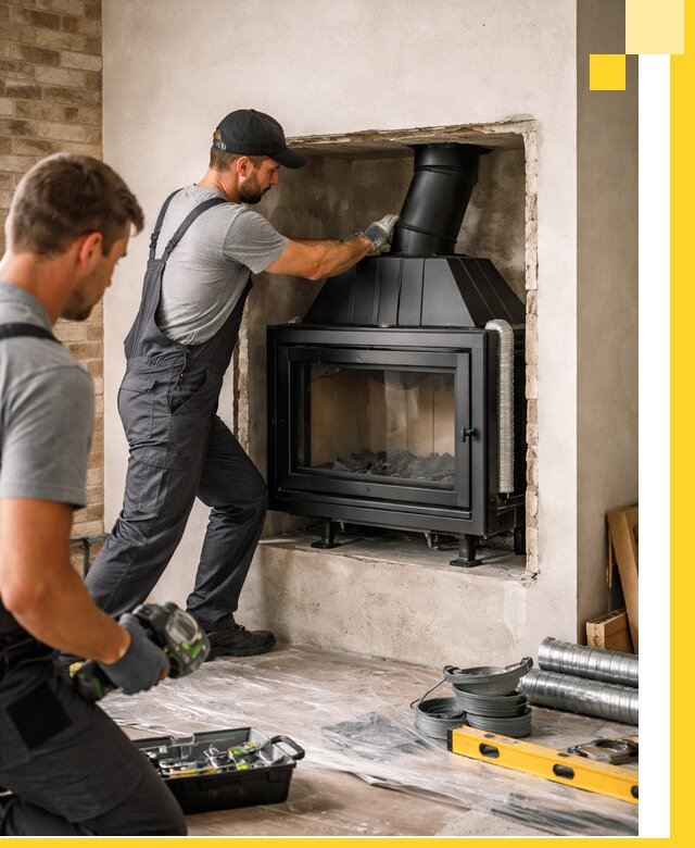 Установка каминных топок в Североморске: монтаж, подключение