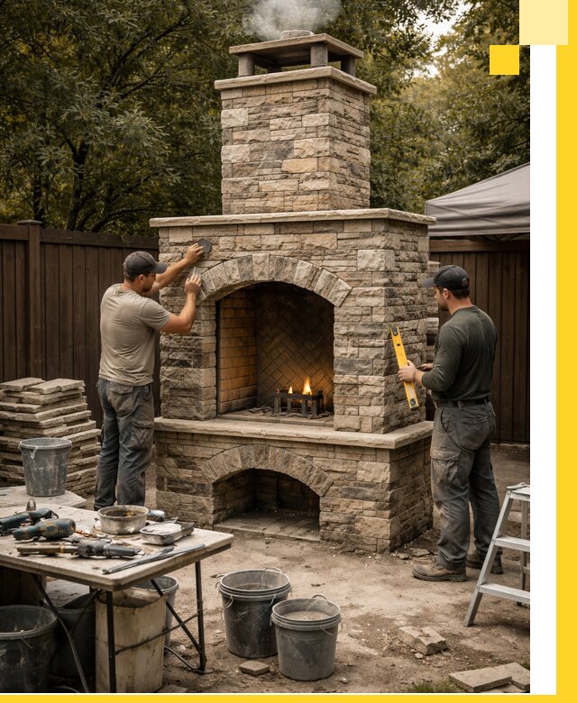 Проектирование и установка уличных каминов в Североморске