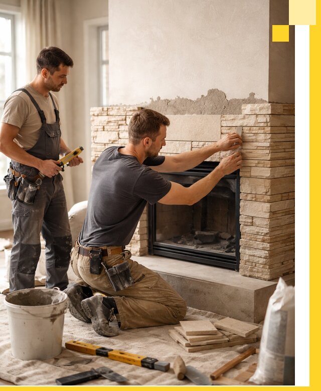 Установка и монтаж каминов для загородного дома в Североморске