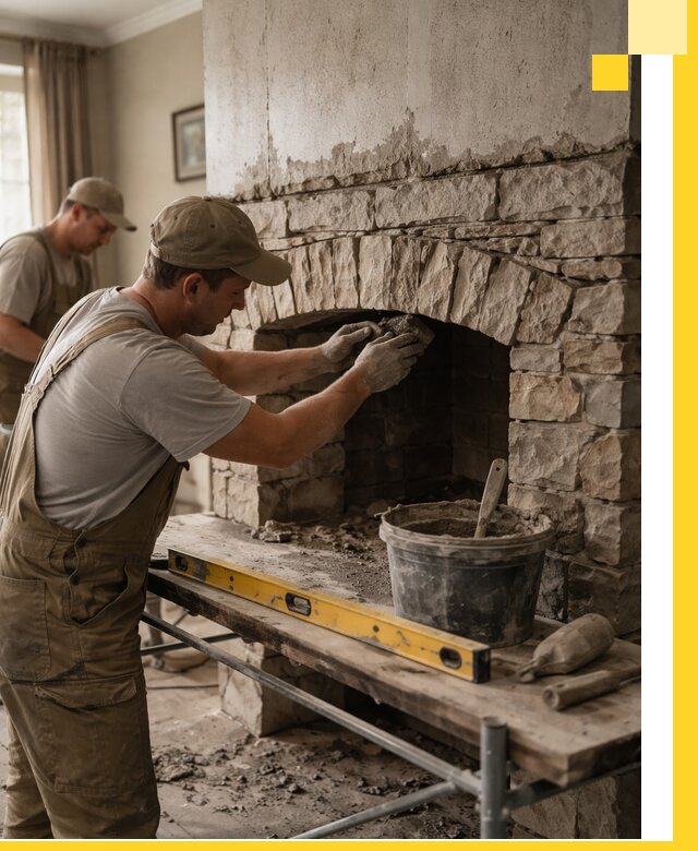 Изготовление каминов под ключ в Североморске, монтаж и отделка