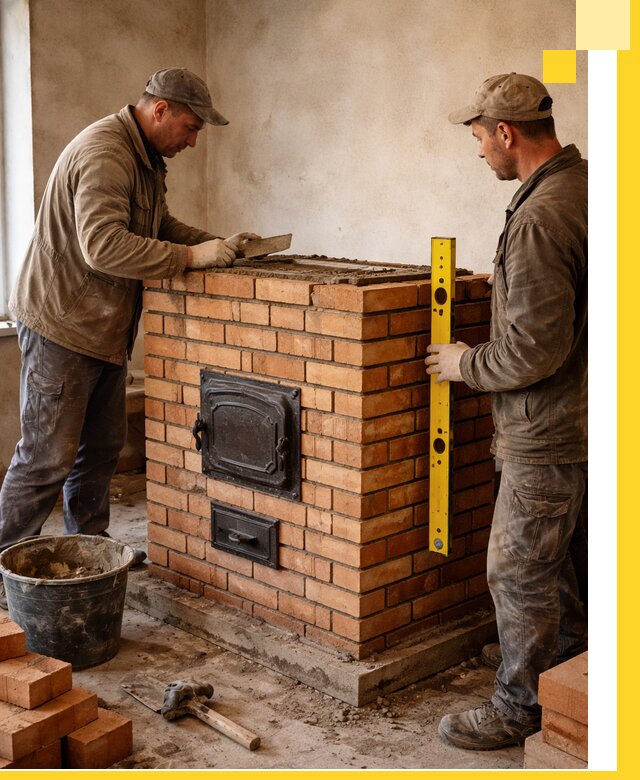 Отопительные печи под ключ в Североморске, установка и сборка