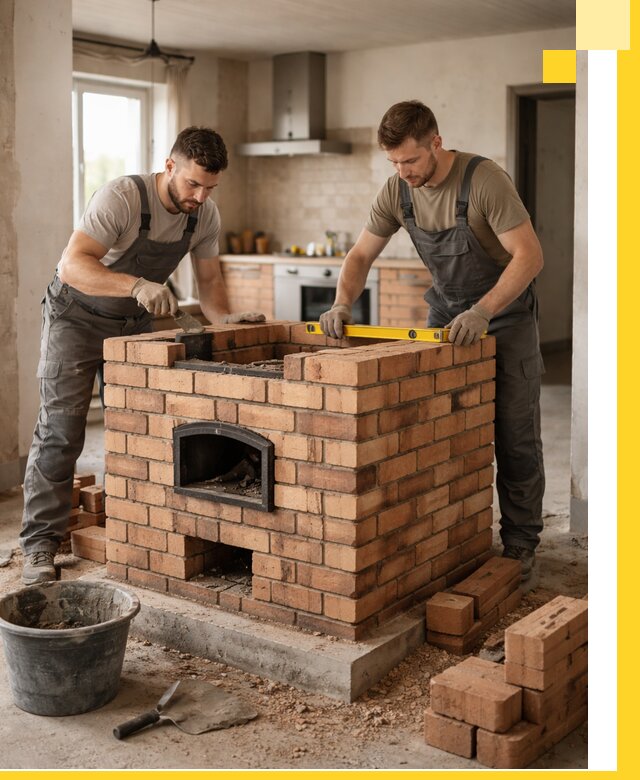 Установка и монтаж печей в частном доме в Североморске под ключ