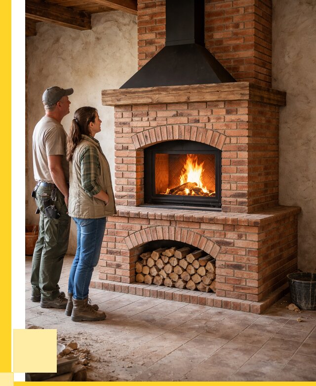 Печи камины из кирпича в Североморске от 128364 р. | ЭриданСвм