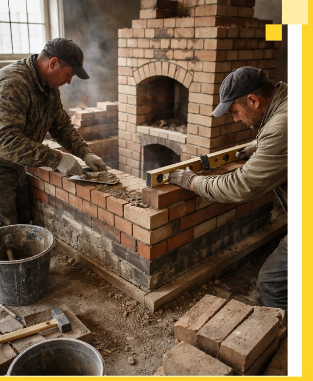 Изготовление и монтаж печей и каминов из кирпича в Североморске