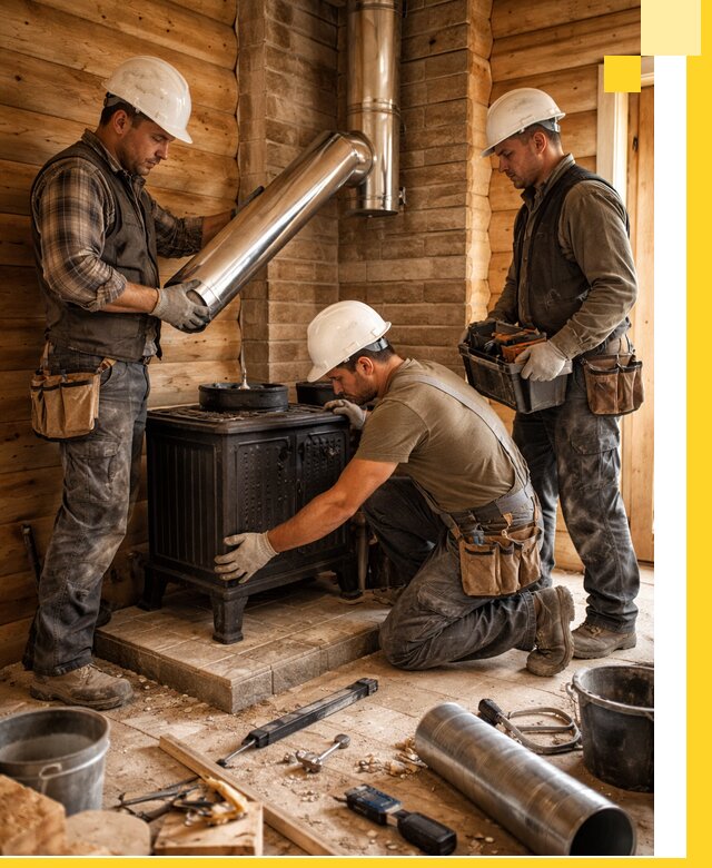 Профессиональный монтаж банных печей и дымоходов в Североморске