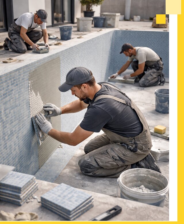 Облицовка бассейнов в Североморске плитка мозаика гидроизоляция