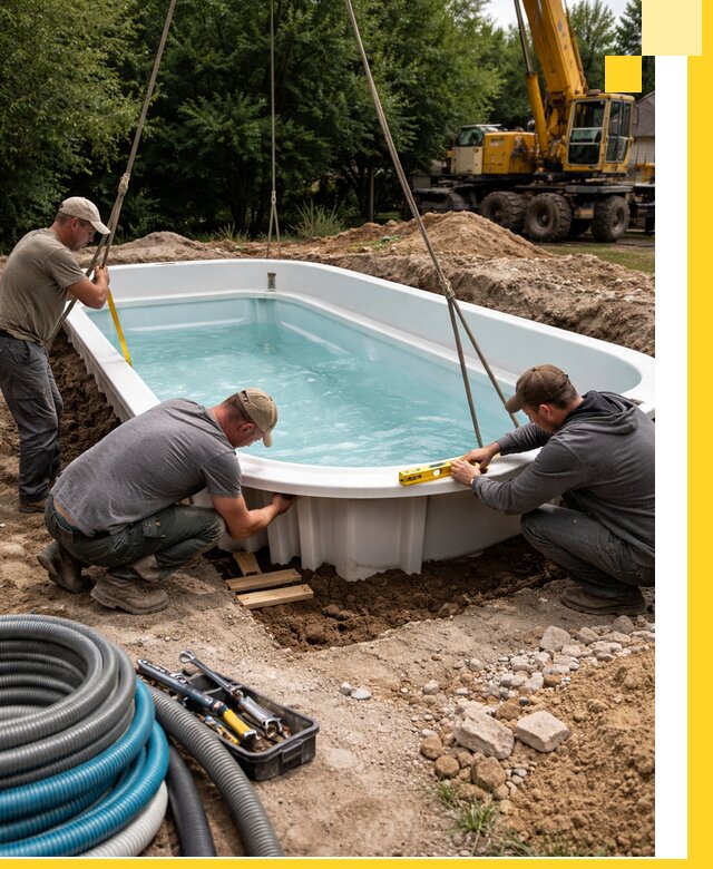 Установка и монтаж композитных бассейнов под ключ в Североморске