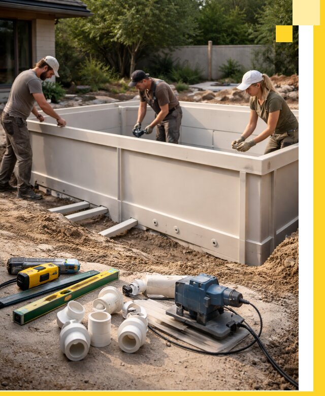 Установка полипропиленовых бассейнов под ключ в Североморске