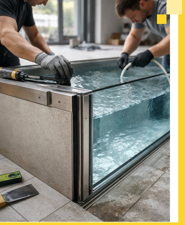 Проектирование и монтаж стеклянных бассейнов в Североморске