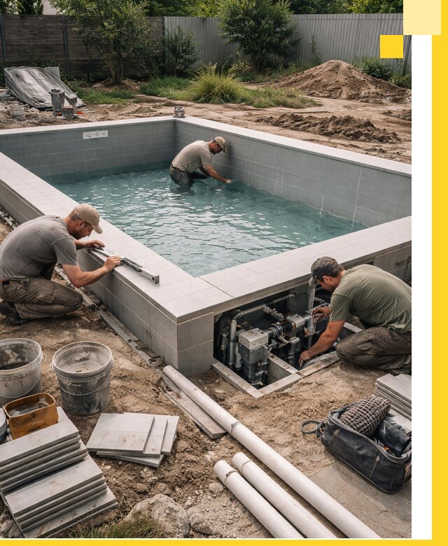 Строительство и монтаж бассейнов для дачи под ключ в Североморске