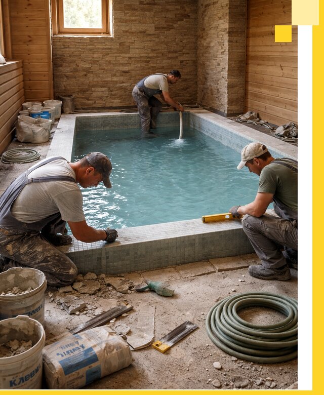 Проектирование и строительство бассейнов для бани в Североморске