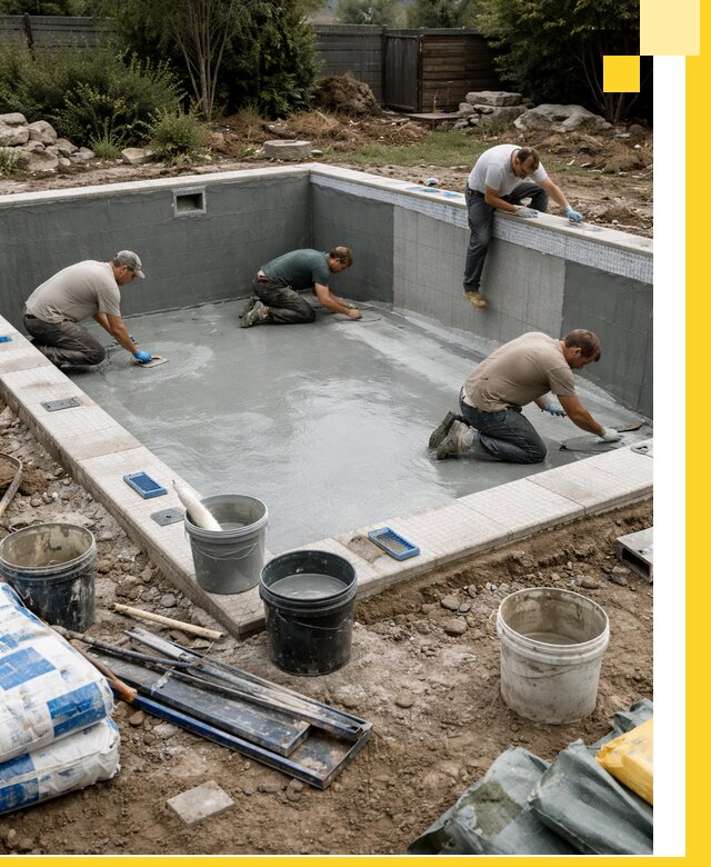 Изготовление и монтаж чаши бассейна под ключ в Североморске