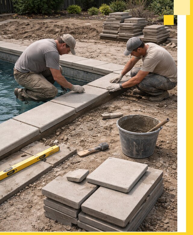 Установка и изготовление копингового камня для бассейнов в Североморске