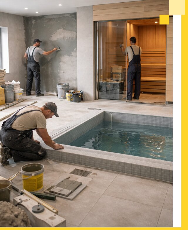 Проектирование и строительство сауны с бассейном в Североморске