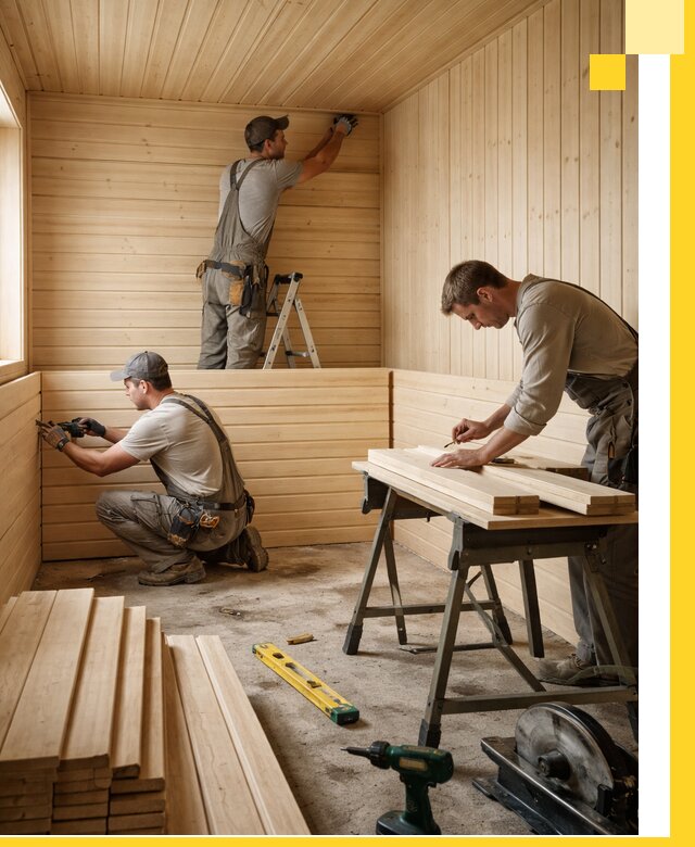 Обшивка саун в Североморске из натуральной древесины под ключ