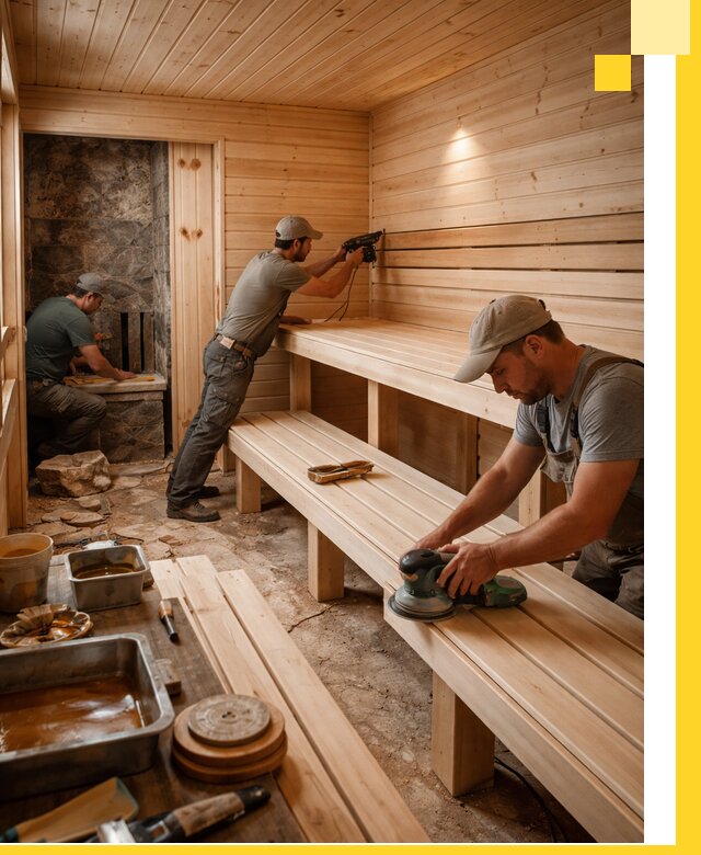 Профессиональная отделка бань в Североморске под ключ, с гарантией