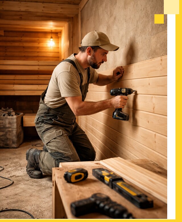 Профессиональная внутренняя отделка бани в Североморске под ключ