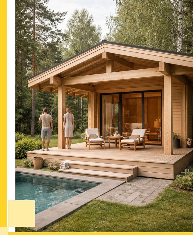 Бани с террасой под ключ в Североморске от 641820 р. | ЭриданСвм