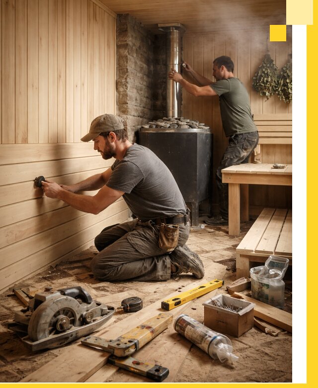 Полное строительство и оснащение парных под ключ в Североморске