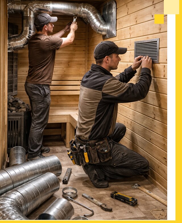 Проектирование и монтаж вентиляции бани в Североморске под ключ