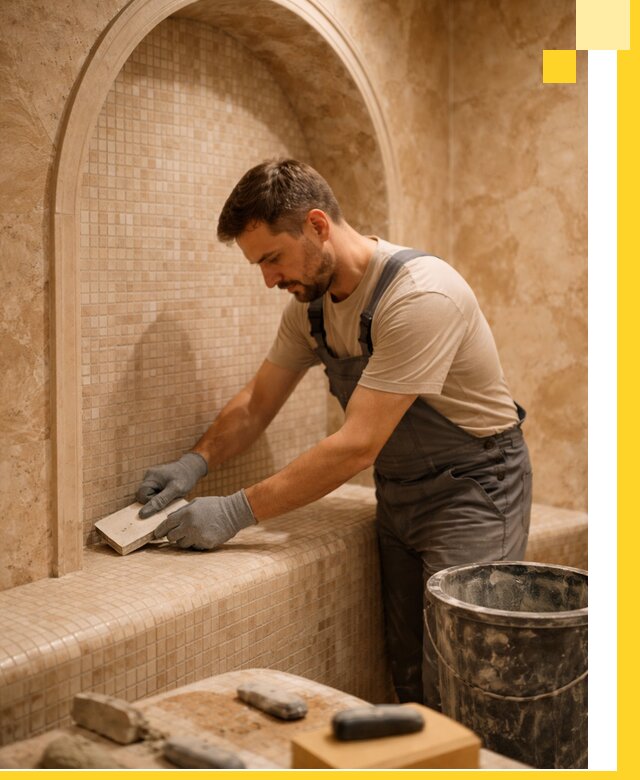 Профессиональная отделка хамамов с мозаикой под ключ в Североморске