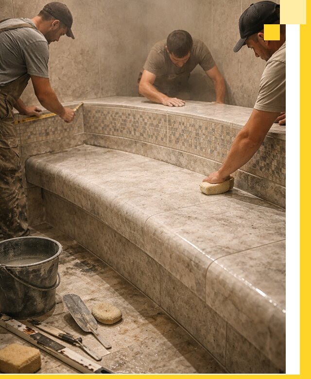 Изготовление и установка сидений для хамама в Североморске